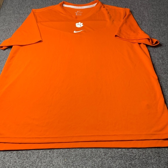 Nike T Shirt Mens XXL Clemson Tigers V neck NCAA Dri Fit Tee Size - Picture 1 of 5